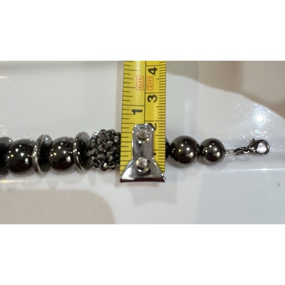 Gun Metal VTG Disco Ball W/ Flat Space Disc Bracelet 8in Rave Whimsygoth Fairy - Picture 6 of 6